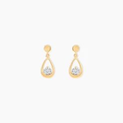 Boucles D'oreilles Pendantes Phaenna Or Jaune Oxyde De Zirconium