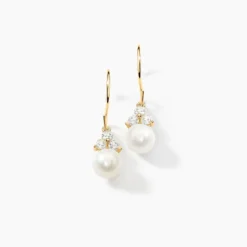 Boucles D'oreilles Pendantes Taissia Or Jaune Perle De Culture