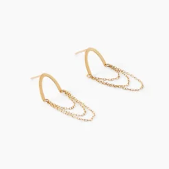 Boucles D'oreilles Pendantes Brin D'or Or Jaune