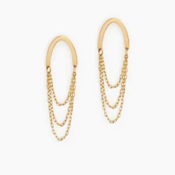 Boucles D'oreilles Pendantes Brin D'or Or Jaune