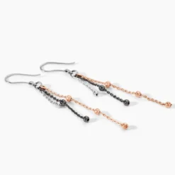 Boucles D'oreilles Pendantes Anfel Argent Tricolore