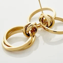 Boucles D'oreilles Pendantes Allobrox Acier Dore