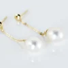 Boucles D'oreilles Pendantes Valera Or Jaune Perle De Culture