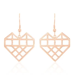 Boucles D'oreilles Pendantes Angeles Acier Rose