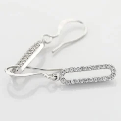 Boucles D'oreilles Pendantes Isabel Argent Blanc Oxyde De Zirconium
