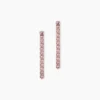 Boucles D'Oreilles Pendantes Lexane Argent Rose Oxyde De Zirconium