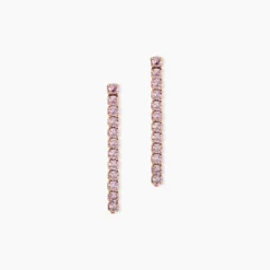 Boucles D'Oreilles Pendantes Lexane Argent Rose Oxyde De Zirconium