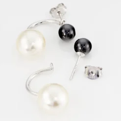 Boucles D'oreilles Pendantes Alyson Argent Blanc Céramique