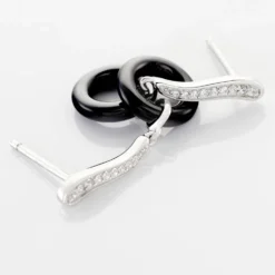Boucles D'oreilles Pendantes Delphinia Argent Blanc Oxyde De Zirconium