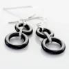 Boucles D'oreilles Pendantes Narcissa Argent Blanc Céramique Et Oxyde