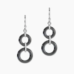 Boucles D'oreilles Pendantes Narcissa Argent Blanc Céramique Et Oxyde