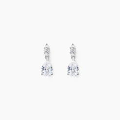 Boucles D'oreilles Pendantes Marie-helena Argent Oxyde De Zirconium