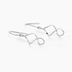 Boucles D'oreilles Pendantes Louison Argent Blanc