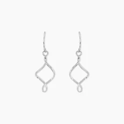 Boucles D'oreilles Pendantes Louison Argent Blanc