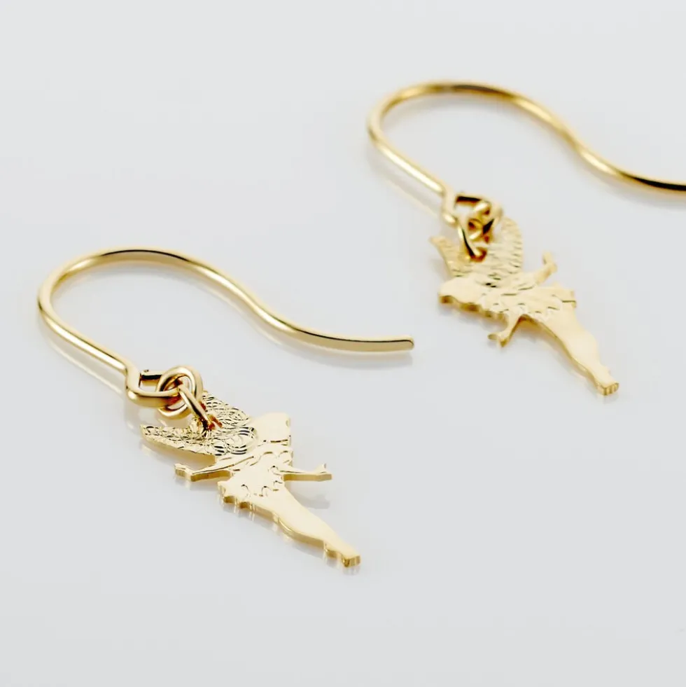 Boucles D'oreilles Pendantes Fee Or Jaune