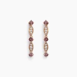 Boucles D'oreilles Pendantes Eugenie Argent Rose Oxyde De Zirconium