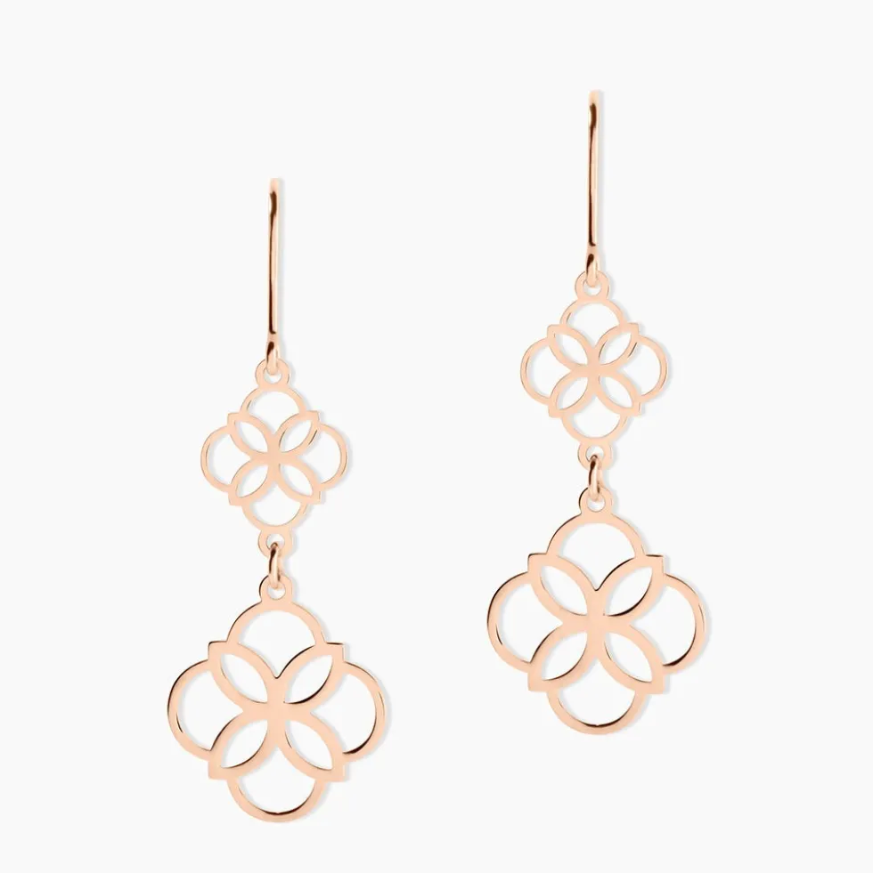 Boucles D'oreilles Pendantes Letizia Argent Rose