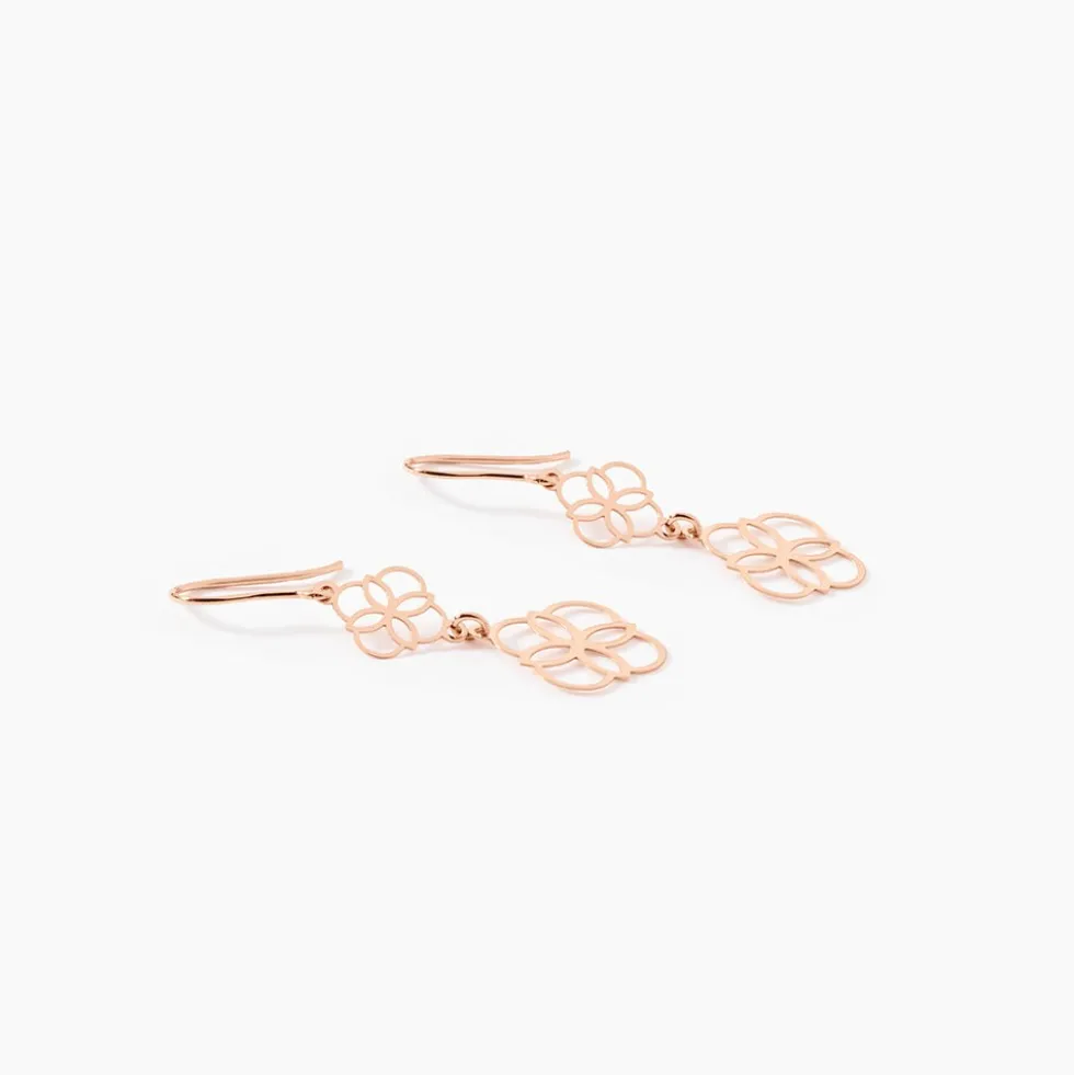 Boucles D'oreilles Pendantes Letizia Argent Rose