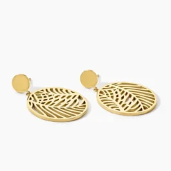 Boucles D'oreilles Pendantes Acier Doré Jami