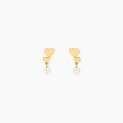 Boucles D'oreilles Pendantes Rihabe Or Jaune Oxyde De Zirconium