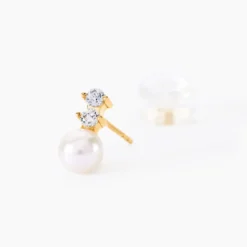 Boucles D'oreilles Pendantes Taima Or Jaune Perle De Culture
