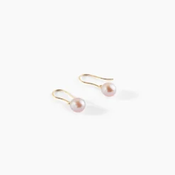 Boucles D'oreilles Pendantes Baroque Or Jaune Perle De Culture