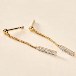 Boucles D'oreilles Pendantes Marjenka Or Jaune Diamant