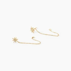 Boucles D'oreilles Pendantes Kettil Or Jaune Oxyde De Zirconium