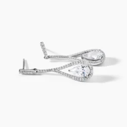 Boucles D'oreilles Pendantes Elorah Argent Blanc Oxyde De Zirconium