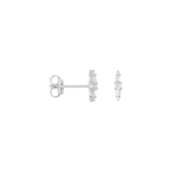 Boucles D'oreilles Puces Adriaan Argent Blanc Oxyde De Zirconium