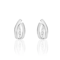 Boucles D'oreilles Puces Aelis Or Blanc Diamant