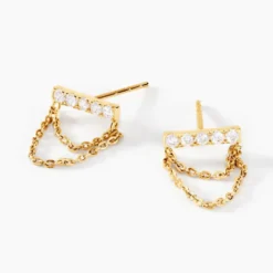 Boucles D'oreilles Puces Akilina Or Jaune Oxyde De Zirconium