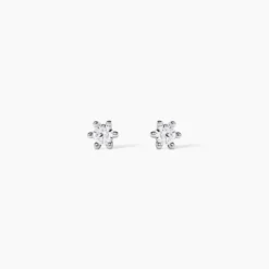 Boucles D'oreilles Puces Allison Argent Blanc Oxyde De Zirconium