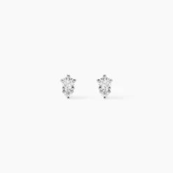Boucles D'oreilles Puces Almira Argent Blanc Oxyde De Zirconium
