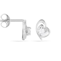 Boucles D'oreilles Puces Alou Argent Blanc Oxyde De Zirconium