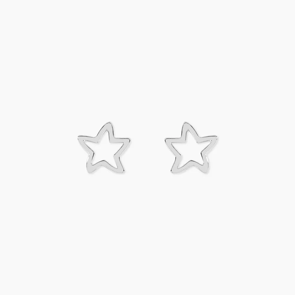 Boucles D'oreilles Puces Alphonsine Etoile De Mer Or Blanc