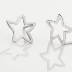 Boucles D'oreilles Puces Alphonsine Etoile De Mer Or Blanc