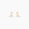 Boucles D'oreilles Puces Alvina Ruban Or Jaune Oxyde De Zirconium