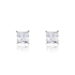 Boucles D'oreilles Puces Alys Argent Blanc Oxyde De Zirconium