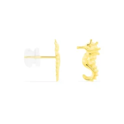 Boucles D'oreilles Puces Ambrosie Hippocampe Or Jaune