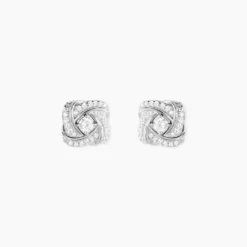 Boucles D'oreilles Puces Anasthase Argent Blanc Oxyde De Zirconium
