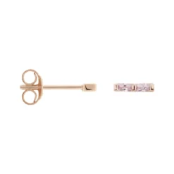 Boucles D'oreilles Puces Andrew Argent Rose Oxyde De Zirconium Rose