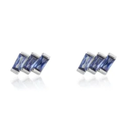 Boucles D'oreilles Puces Andy Argent Blanc Oxyde De Zirconium