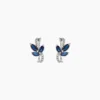 Boucles D'oreilles Puces Angie Or Blanc Saphir Et Diamant