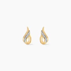 Boucles D'oreilles Puces Anila Gouttes Or Bicolore