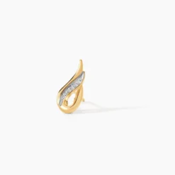 Boucles D'oreilles Puces Anila Gouttes Or Bicolore