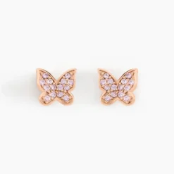 Boucles D'oreilles Puces Anne-lise Argent Rose Oxyde De Zirconium