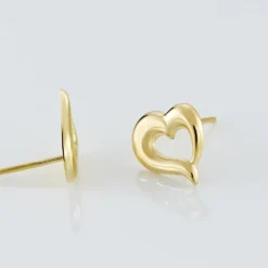 Boucles D'oreilles Puces Anne-maudae Coeurs Or Jaune