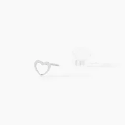 Boucles D'oreilles Puces Anne-maudae Coeurs Or Blanc