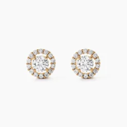 Boucles D'Oreilles Puces Annissa Plaqué Or Jaune Oxyde De Zirconium